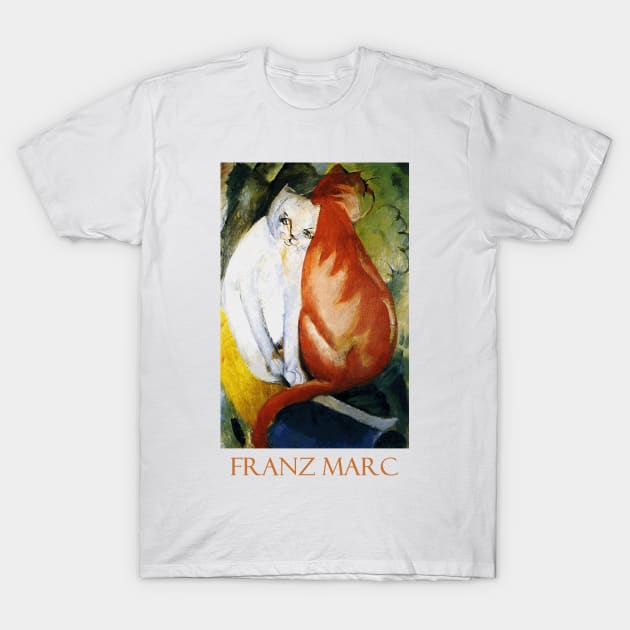 Cats, Red and White by Franz Marc T-Shirt by Naves